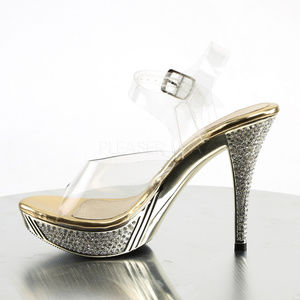 Rhinestone Platform Clear High Heel Shoes